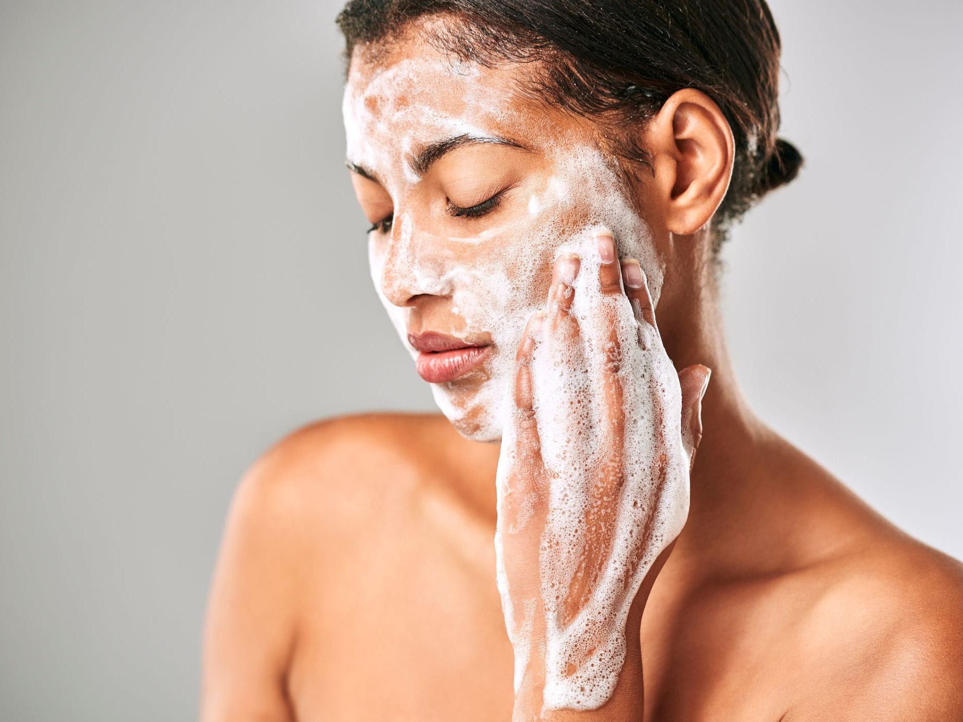 soap on face