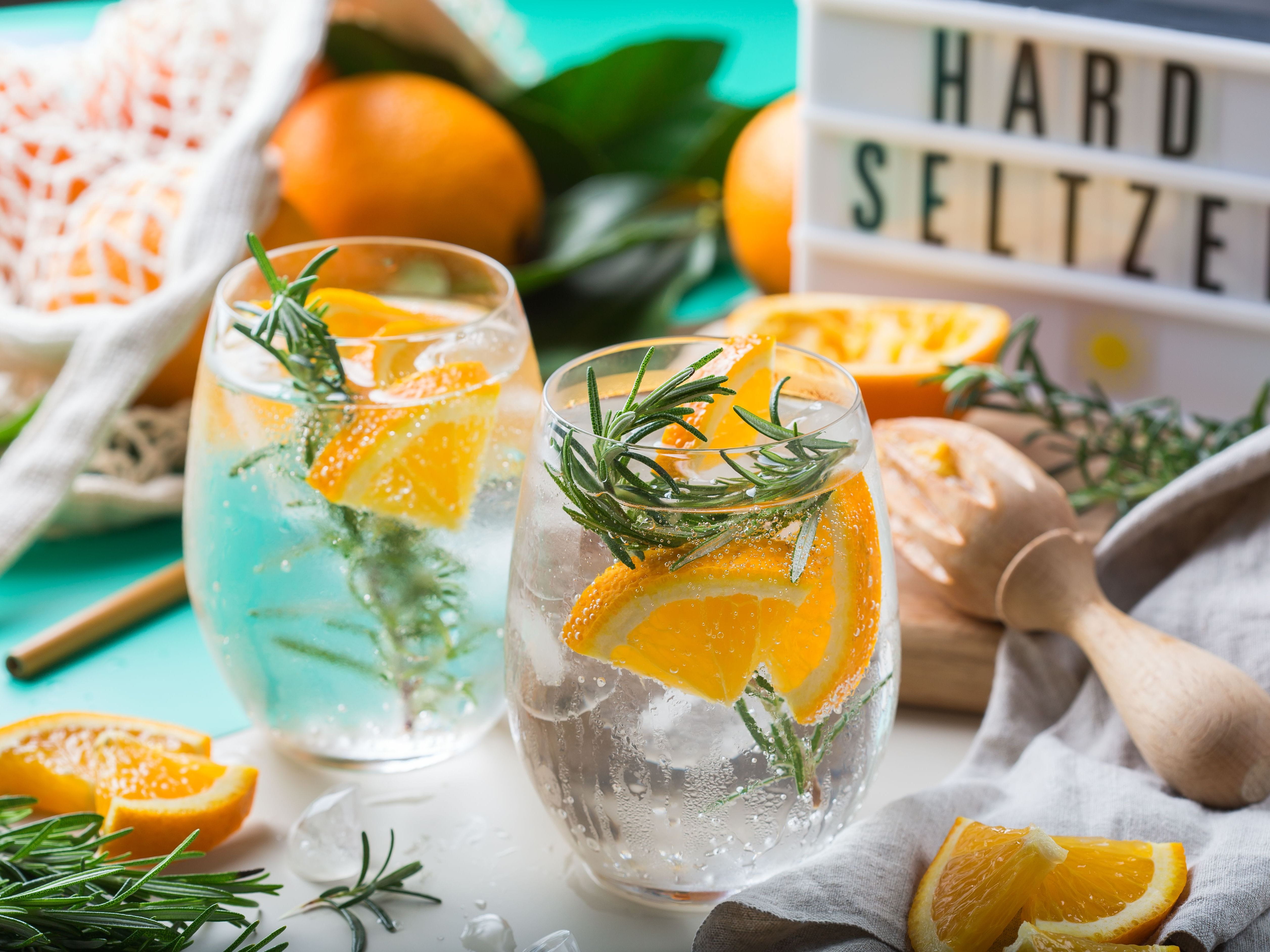 hard seltzer in glass