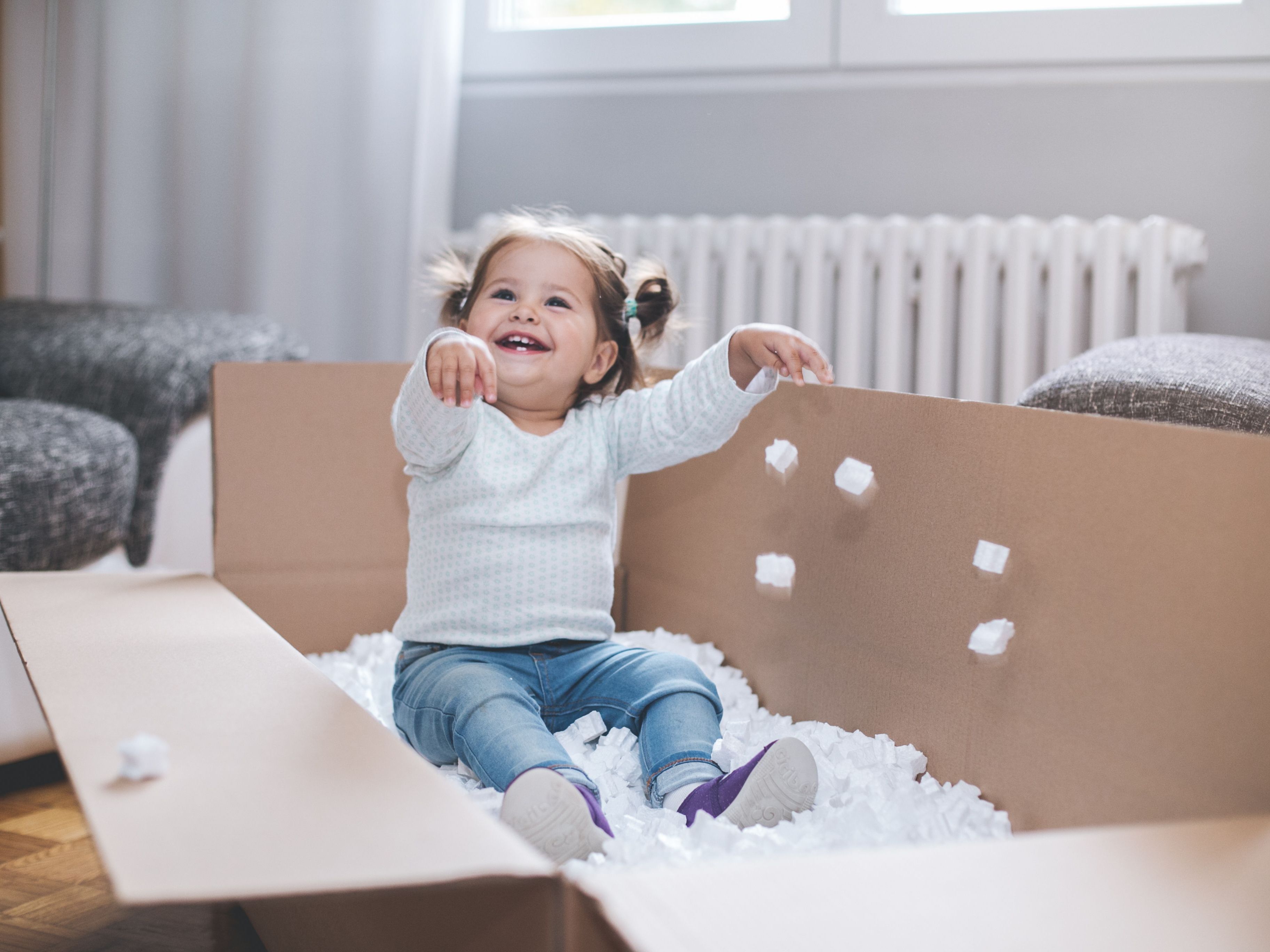 styrofoam packaging with kid