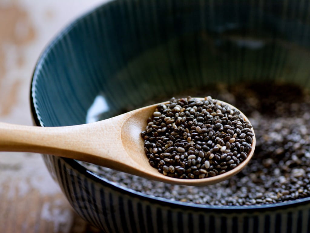 spoon with chia seeds