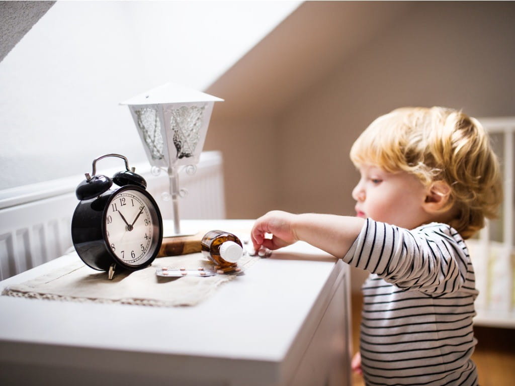 clonidine guanfacine toddler finding pills on side table