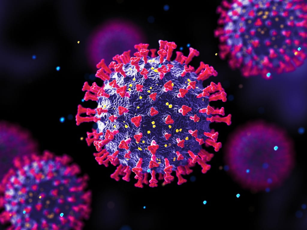 close up of the COVID-19 virus