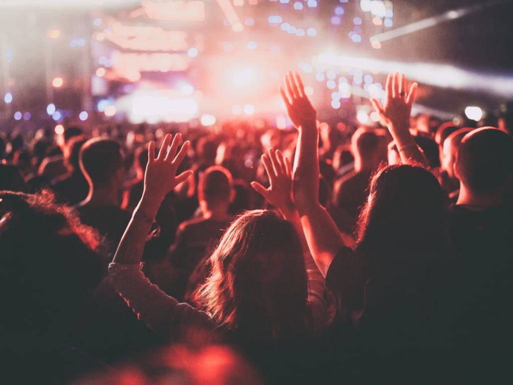 crowd of people at a music festival