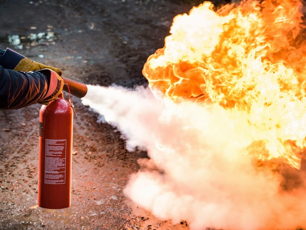 Powder fire extinguishers, fire classes ABC, fire extinguishers, car fire  exting