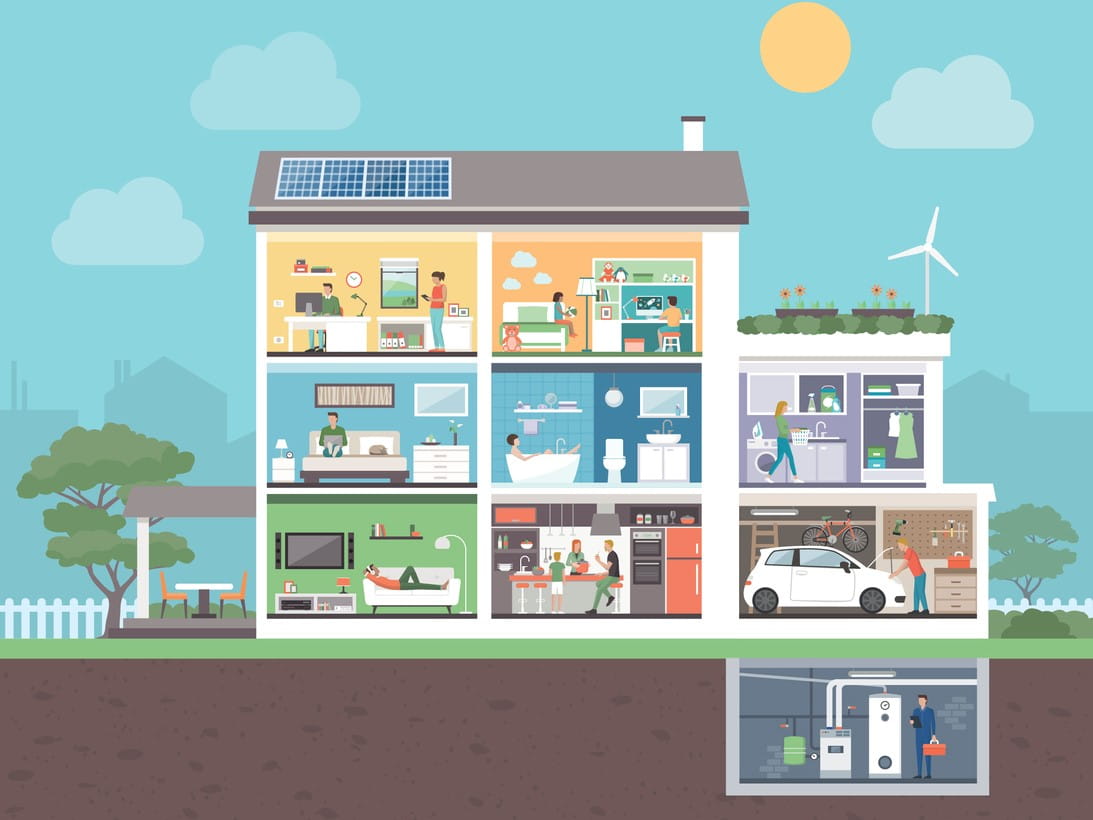 Cross section of a house