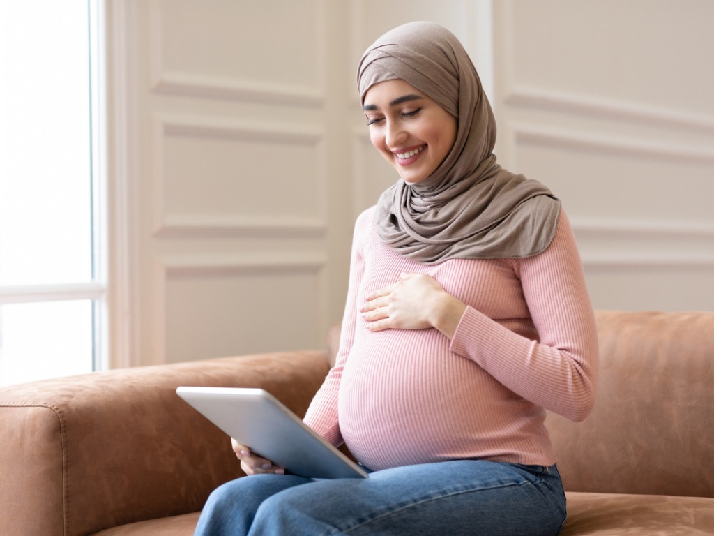 smiling pregnant woman