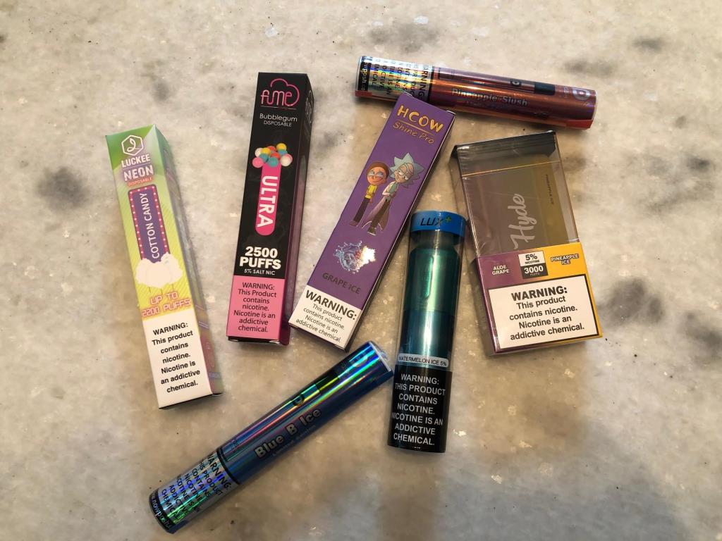 seven nicotine products (e-cigarettes)