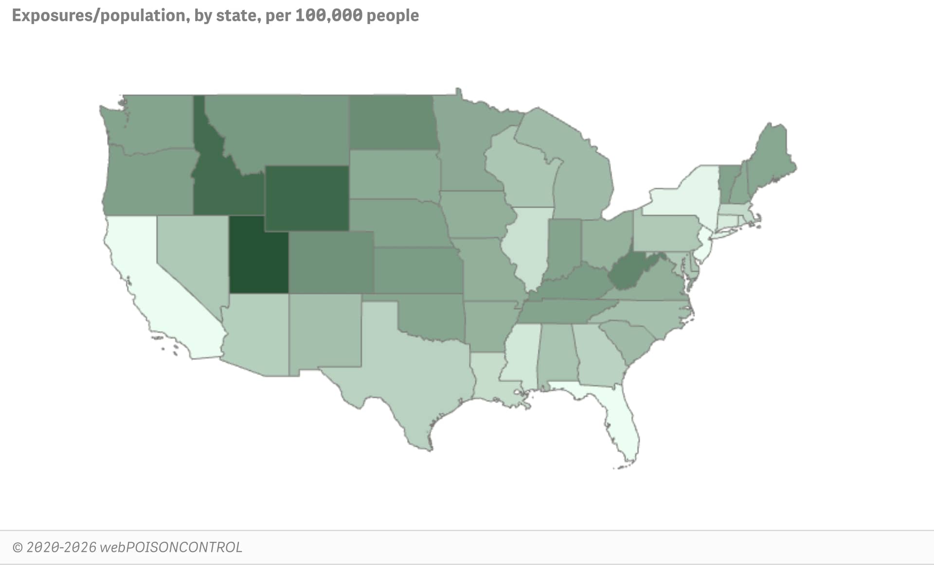 Map of case rates by state
