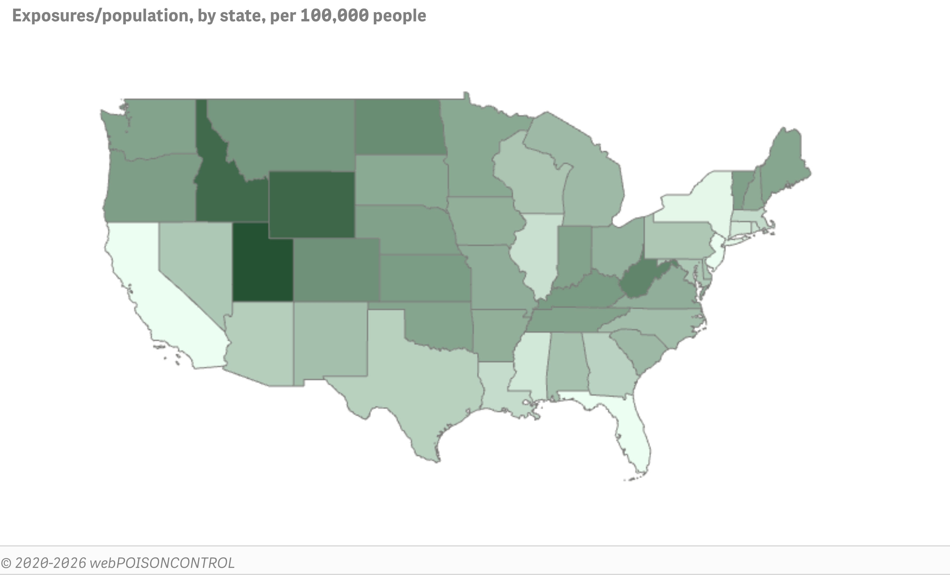Map of case rates by state