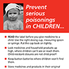 Tip card: Prevent poisonings in children. List of tips and 2 adhesive stickers with Poison Control's telephone number.